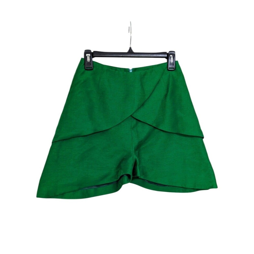Paper London Sateen Ultra High-Waist Green Shorts - Size 4 Womens
